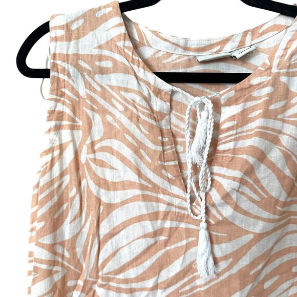 RACHEL ZOE Linen Blend Patterned Fringe Cover Up Medium‎ - Picture 4 of 5